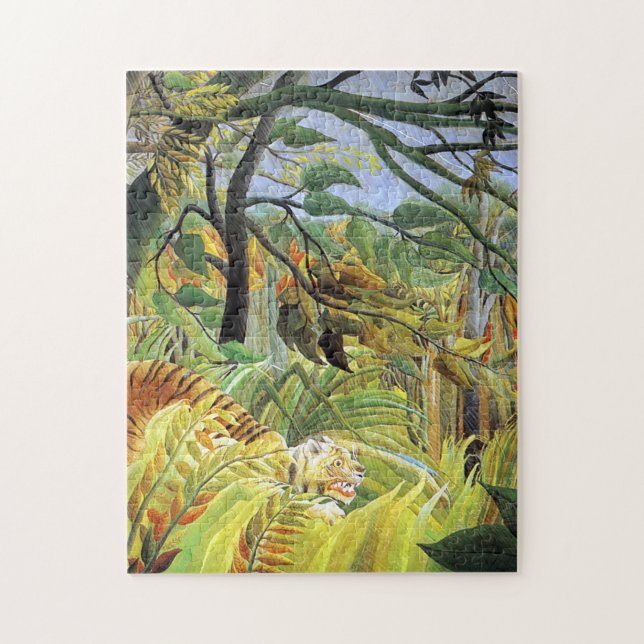 Tiger in a tropical storm by Henri Rousseau Jigsaw Puzzle (Vertical)