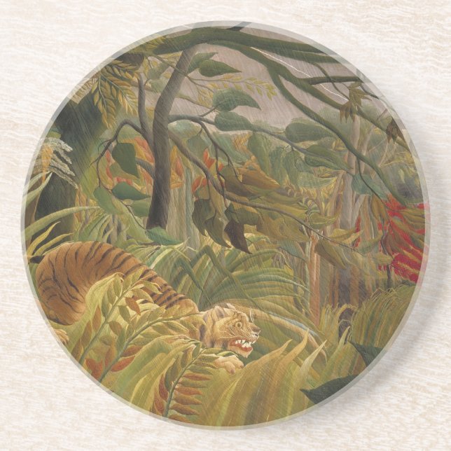 tiger in a tropical storm coaster (Front)