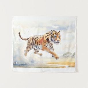 Tiger in Action 2 Tapestry