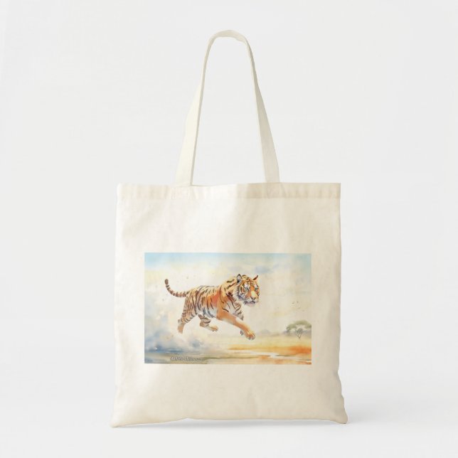 Tiger in Action 3 Tote Bag (Front)