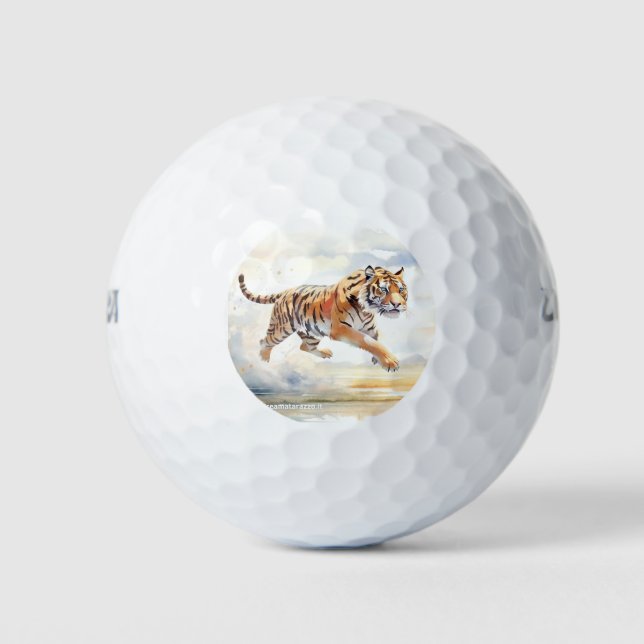 Tiger in Action Golf Balls (Front)