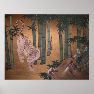 Tiger in Bamboo Grove by Kano Tan-yu Poster