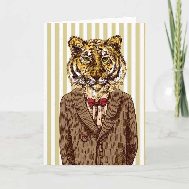Tiger In Evening Wear Card (Front)