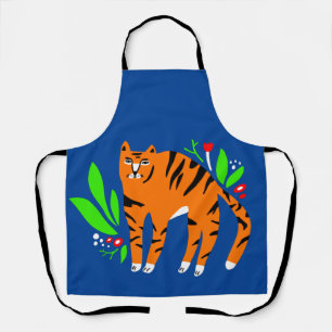 Tiger in flowers apron