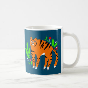 Tiger in flowers coffee mug
