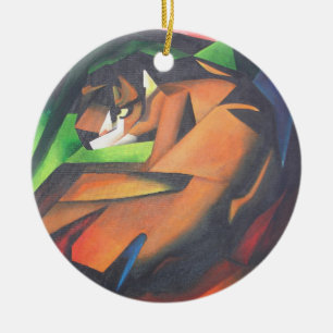 Tiger In Geometric Art Style Franz Marc Ceramic Ornament