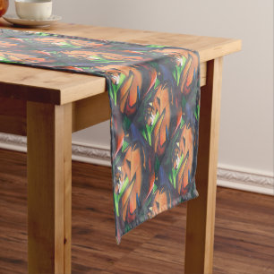 Tiger In Geometric Art Style Franz Marc Short Table Runner