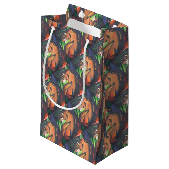 Tiger In Geometric Art Style Franz Marc Small Gift Bag (Front Angled)