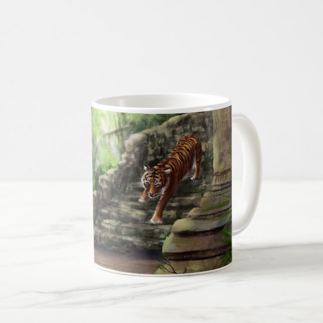 Tiger in jungle mug (Front Right)