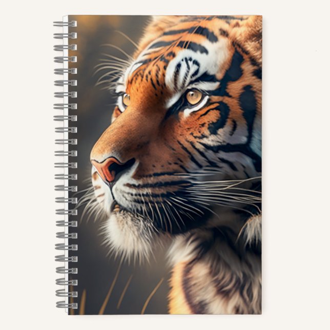 Tiger In Nature Custom 5.5" x 8.5" Spiral Notebooo Notebook (Front)