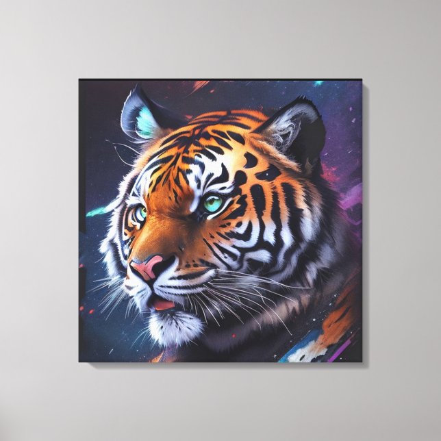 Tiger In Space Canvas Print (Front)