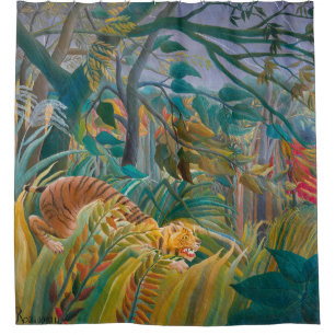 Tiger in Storm Tropical Forest Exotic Jungle