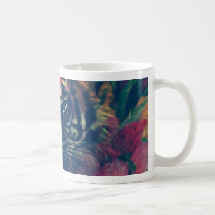 Tiger in the Floral Field Coffee Mug