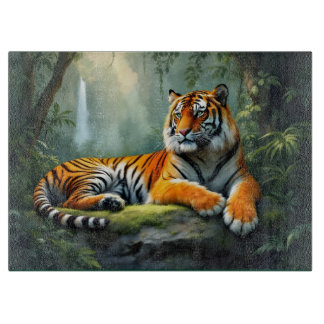 Tiger in the Jungle Cutting Board