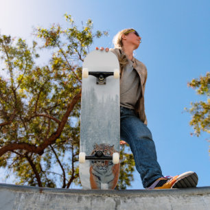 tiger in the snow skateboard