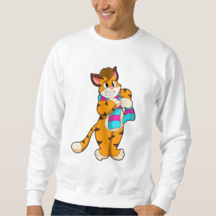 Tiger in Winter with Scarf Sweatshirt