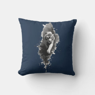Tiger Ink Wash Dark Art Throw Pillow