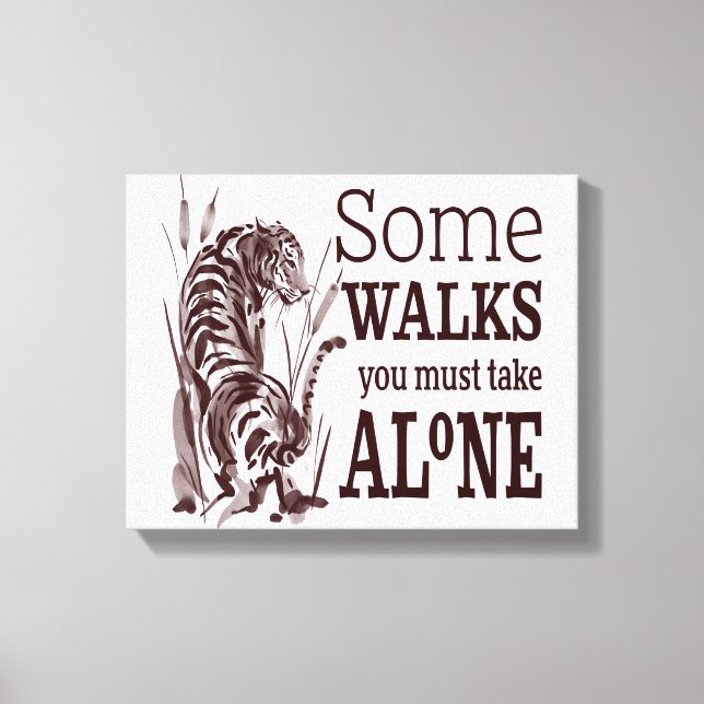 Tiger Japanese Art Style Motivational Quote Canvas Print (Front)