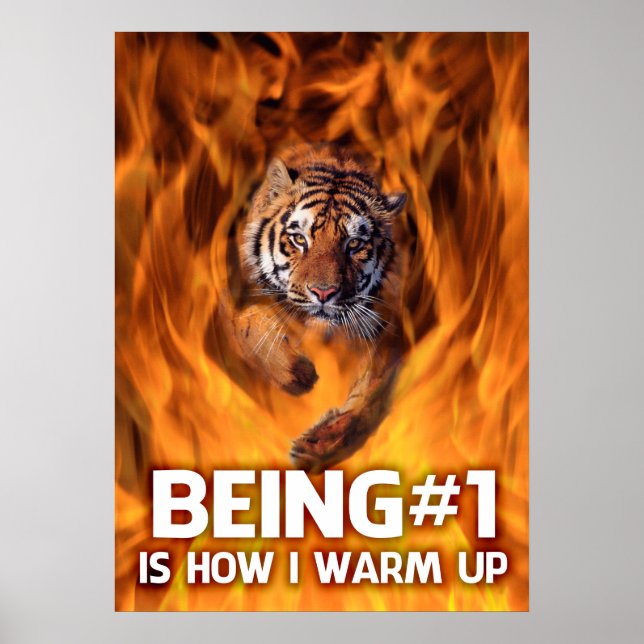 Tiger Jumping Through Flames Poster (Front)