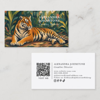 Tiger Jungle Art QR Code Business Card
