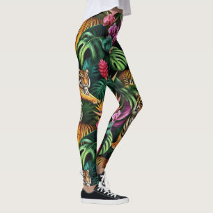 Tiger Jungle Dreams Seamless Surface Pattern Leggings
