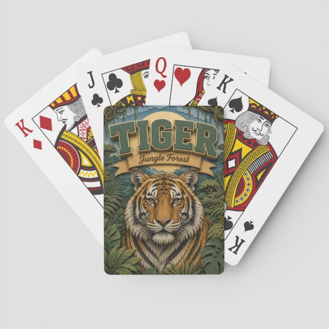 Tiger Jungle Forest POPCUT Playing Cards (Back)