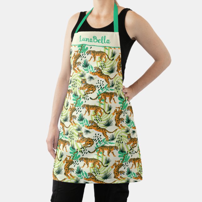 Tiger Jungle Tropical Animal Lover Design Apron (Insitu)