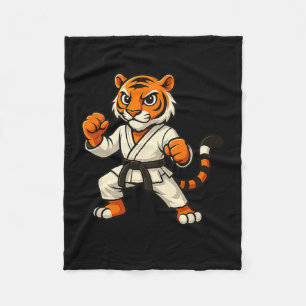 Tiger Karate Funny Black Belt Boys Girls Kids  Fleece Blanket