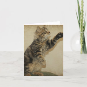 Tiger Kitten Notecard - Playing