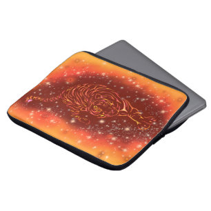 Tiger Laptop Sleeve Running At Galaxy Starry Night