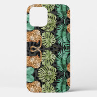 Tiger Leaves: Watercolor Jungle Seamless.