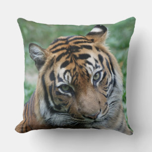Tiger left and right 002 throw pillow