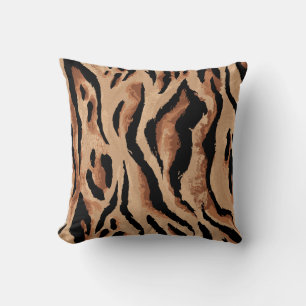 Tiger Leopard: Animal Skin Seamless Throw Pillow