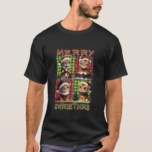 Tiger Leopard Buffalo Plaid Animals Lover Merry Ch T-Shirt