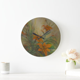 Tiger Lilies Large Clock
