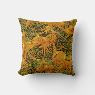 "TIGER LILIES" (PHOTOG. DIGITAL MANIPULATION) THROW PILLOW