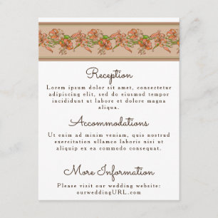 Tiger Lilies Wedding Enclosure Card