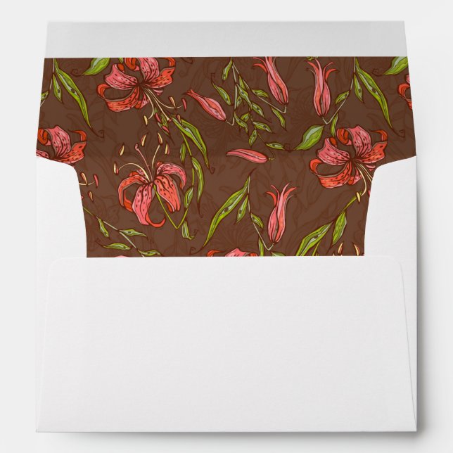 Tiger Lilies Wedding Envelope (Back (Bottom))