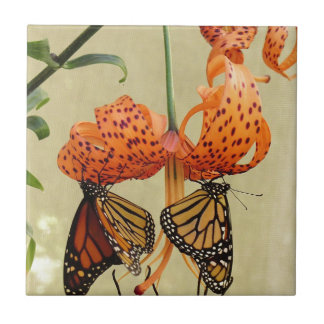 Tiger Lily and Monarchs Tile