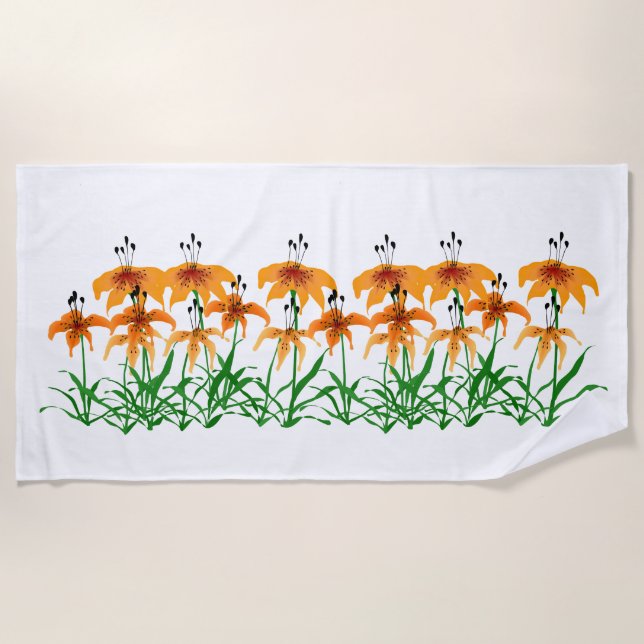 Tiger Lily Beach Towel (Front)