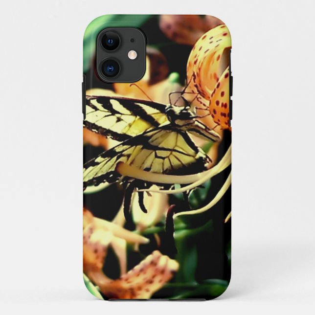 Tiger lily butterfly Case-Mate iPhone case (Back)