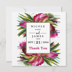 Tiger Lily Elegant Floral Thank You Card