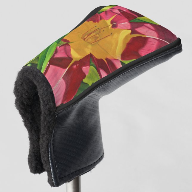 Tiger Lily Floral Golf Head Cover (3/4 Front)