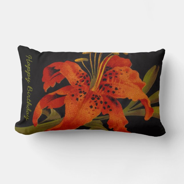 Tiger Lily Lumbar Pillow (Front)