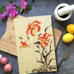 Tiger Lily - red Kitchen Towel
