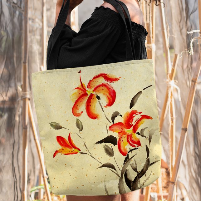 Tiger Lily - red Tote Bag (Creator Uploaded)