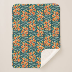 Tiger Lily Sherpa Blanket