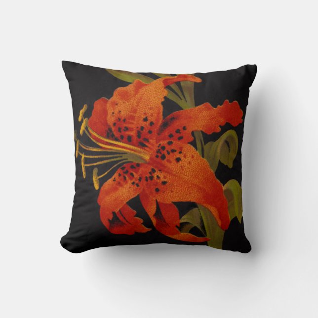 Tiger Lily Throw Pillow (Front)