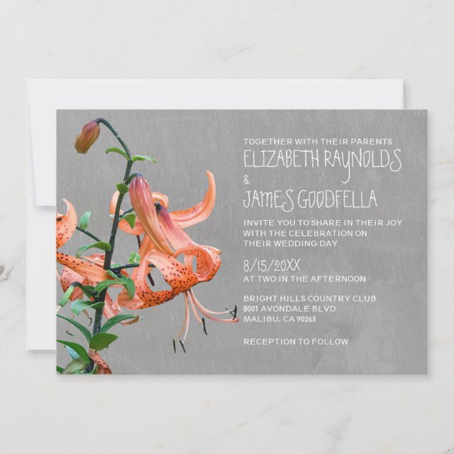 Tiger Lily Wedding Invitations (Front)
