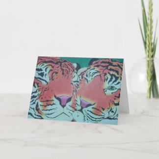 Tiger love cuddle by Katy Christoff Card